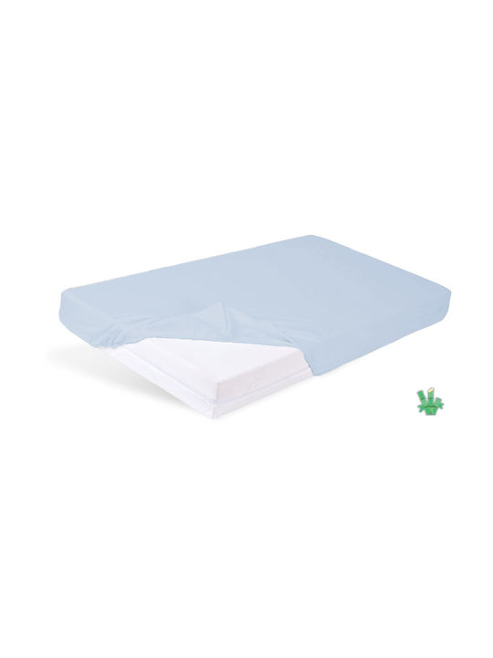 Matex Baby Sheet Crib Flannel Fitted Light Blue 80x160cm