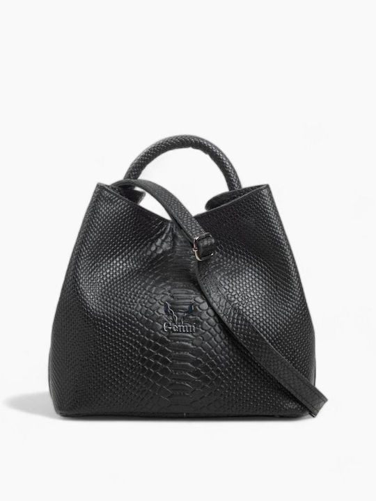 Genui Leather Leather Women's Bag Handbag Black
