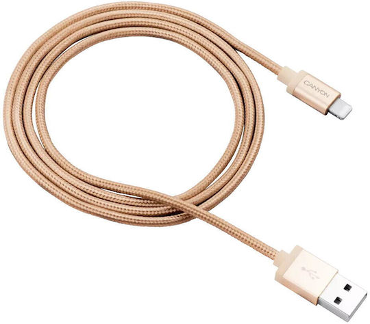 Canyon Geflochtenes USB-A zu Lightning Kabel 12W Gold 1m CNS-MFIC3GO
