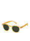 Izipizi Unisex Sunglasses with Yellow Plastic Frame and Green Lens