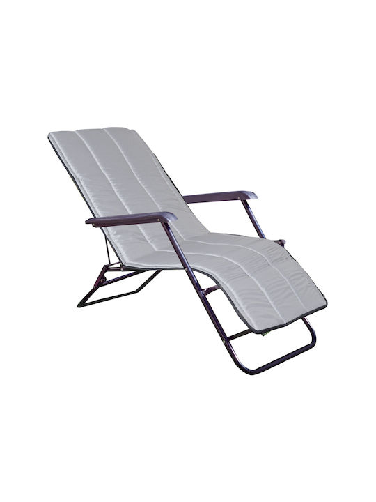 AIO Factory Αδιάβροχο Μαξιλάρι Ξαπλώστρας με Πλάτη Dark Gray 50x165εκ.