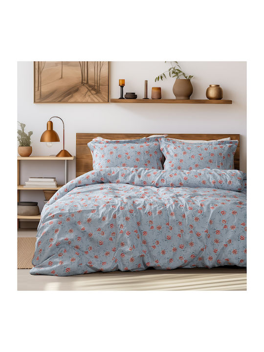Beauty Home Duvet Set Queen 220x240cm Art 12219 Ivy Grey 3pcs