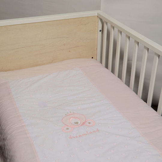 Baby Oliver Πάπλωμα Κούνιας Ροζ 100x140cm