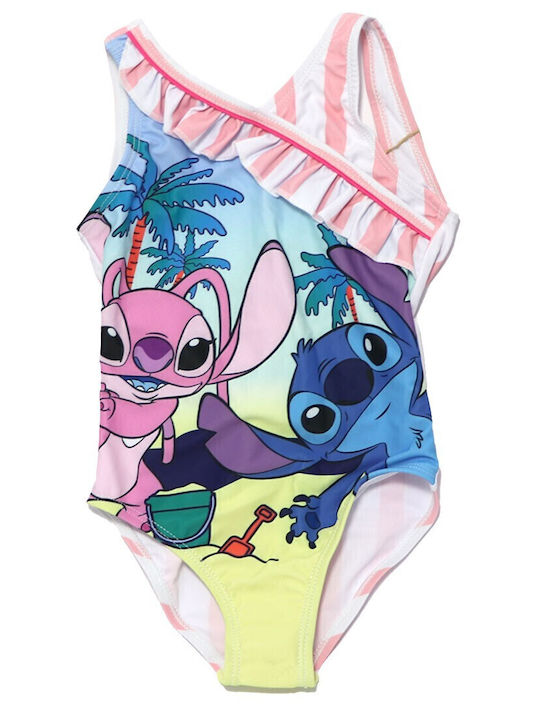 Disney Lilo & Stitch Παιδικό Μαγιό Ολόσωμο Ροζ