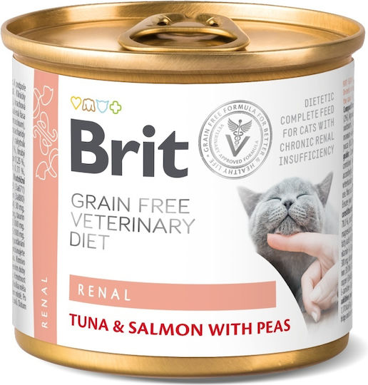 Brit Wet Food for Cats in Cans with Tuna, Salmon and Chicken Grain-Free 200gr