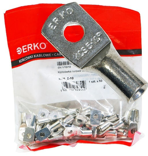 Ring Terminal Tube Kcs Cu 10mm M5 50 Pieces Erko