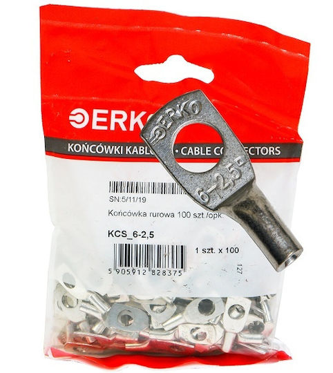 Ring Terminal Kcs Cu 2.5mm M6 100pcs Erko