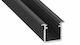 Black Aluminum Profile Type G 1m + Milky Lens