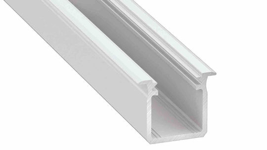 White Aluminum Profile Type G 1m + Milky Lens