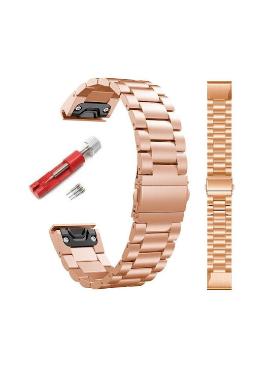 Best Accessories Strap Stainless Steel Golden Rose Garmin Fenix 5s 6s 7s 8 43mm