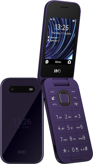 HMD 2660 Flip Dual-SIM Handy mit Großen Tasten (Griechisch) Lila