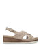 Damenplattformen Beige