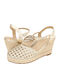 Elsen Women's Leather Platform Espadrilles Gold