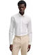 Kason Long-sleeved Linen Shirt Open White