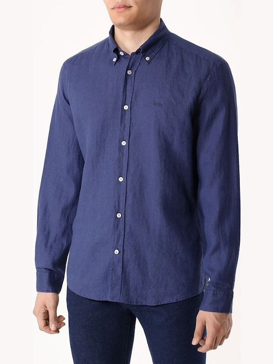 Boss Liam Дълъг ръкав Риза Dark Blue