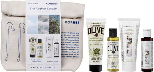 Korres The Aegean Escape Travel Essentials Комплект за грижа за кожата за Почистване на тялото 5бр