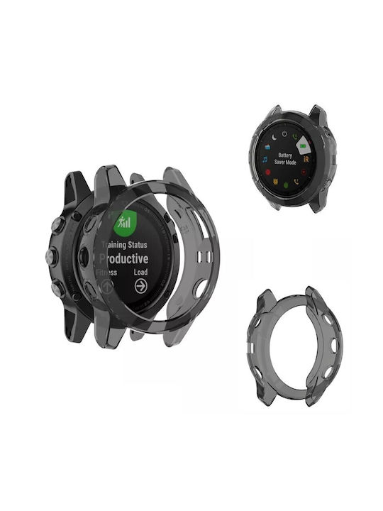 Best Accessories Silicone Case In Black Transparent Color Garmin Fenix 6x 6x Pro 6x Solar