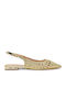 Γυναικείες Μπαλαρίνες Slingback με Λουράκι σε Χρυσό Χρώμα