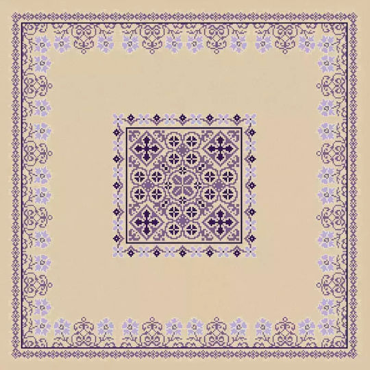 Stamped Embroidery Square "Floral Harmony" 100cm X 100cm 1pc