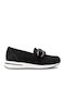 Leather Women's Moccasins in Black Color