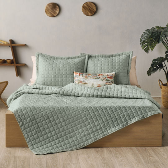 Kentia Vegas Cuvertură King Size din Poliester Mint Green 260x240cm
