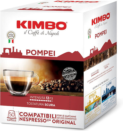 Kimbo Capsule Espresso Pompei Compatibile cu Mașina Nespresso 50capace