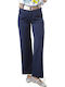 Blue Cotton Belted Trousers