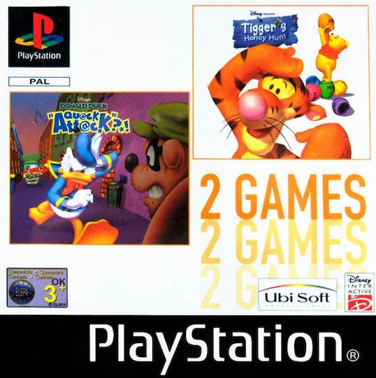 Donald Duck - Quack Attack + Disney'w Winnie Tigger's Honey Hunt PS1 Игра (Употребявано)