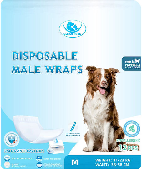 Clean Pets Schimb de scutece pentru câini Mediu 12buc