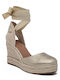 Damenplattformen im Espadrilles-Stil Goldene