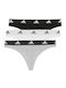 Active Comfort Βαμβακερά Women's String 3Pack Grey, Black, White
