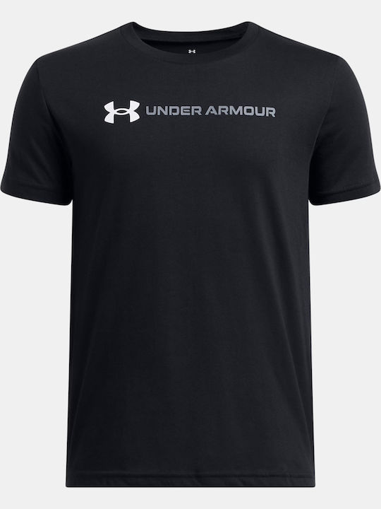 Under Armour Kids' T-shirt Black Logo Wordmark Ss