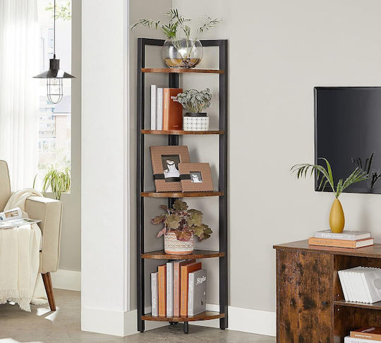 Corner Bookcase Leobert Brown 30x30x150cm