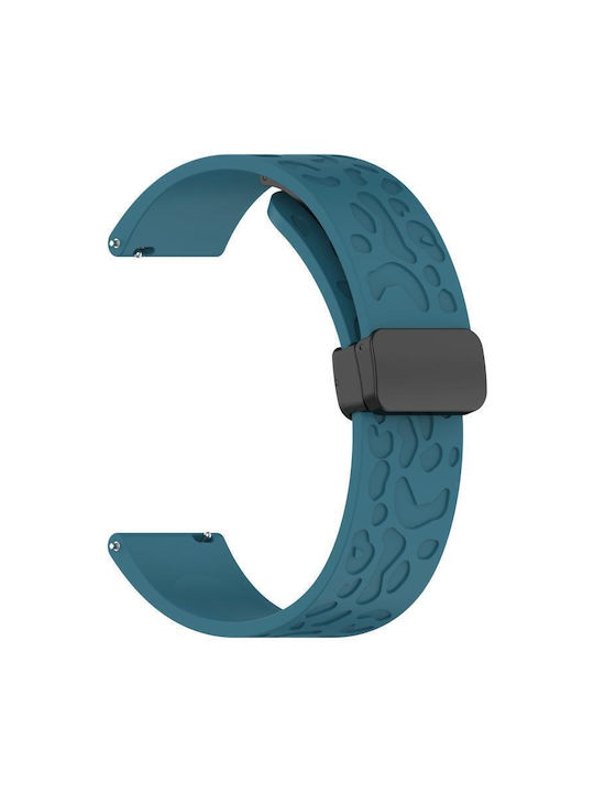 Leopard Pattern Silicone Strap Magnetic Black Closure Oneplus Watch 2r 47mm/Oneplus Watch 2 47mm Dark Blue