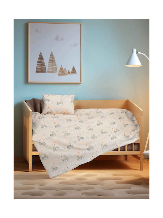 Madi Seturi de cearșafuri pentru bebeluși Pentru Patut Bumbac cu Cauciuc Bej 70x140buc 3buc