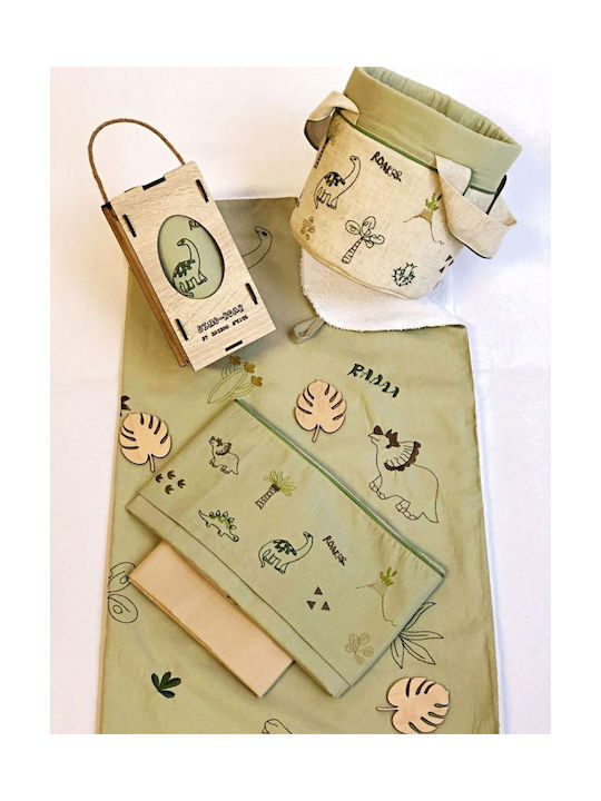 Raison D' Etre Baby Sheets Set Crib Cotton Green 120x160cm 3pcs