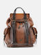 Leder Damentasche Rucksack Braun