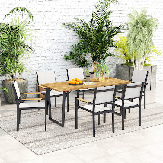 Table Free Standing 175x80x75cm Brown