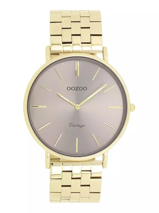 Oozoo Γυναικείο Ρολόι 40mm Μπαταρίας με Χρυσό Μ...
