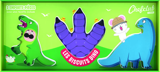 Set de forme pentru biscuiți 3D Dinozaur Chefclub Kids Set de forme pentru biscuiți 3D Dinozaur Chefclub Kids