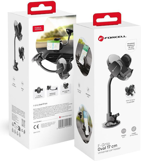 Forcell Oval Car Mobile Mount with Adjustable Hooks Black