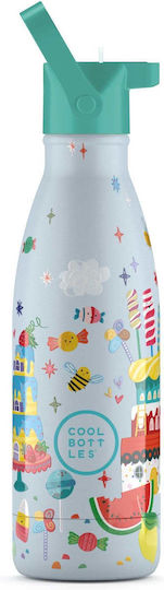 Cool Bottles Παιδικό Παγούρι Ανοξείδωτο με Καλαμάκι Candy Land 350ml (Διάφορα Σχέδια/Χρώματα)
