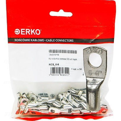 Kcs Cu 6mm M6 Ring Terminal 50pcs Erko