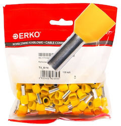 Изолационна втулка край 2x6-14 100 бр. жълта Erko