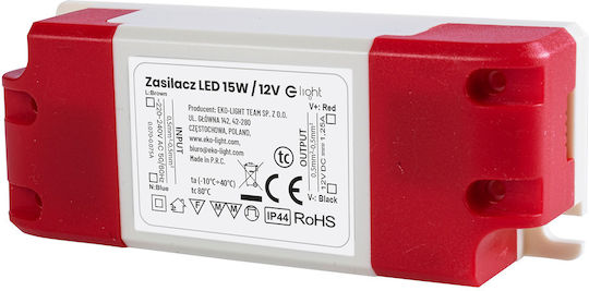 Eko Light Τροφοδοτικό LED IP44 Ισχύος 15W με Τάση Εξόδου 12V