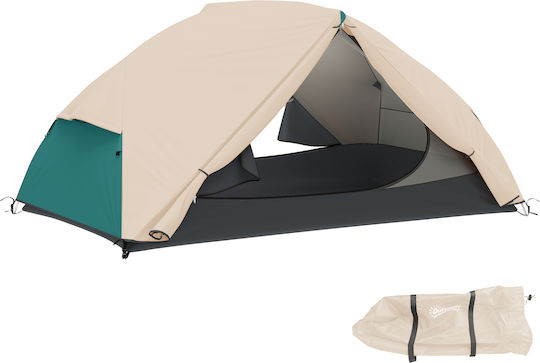 Outsunny Σκηνή Camping Ορειβασίας Μπεζ με Διπλό Πανί 4 Εποχών για 2 Άτομα Αδιάβροχη 3000mm 280x225x110εκ.