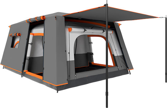 Outsunny Camping Tent Grey 4 Seasons For 4 People 430x305x195cm