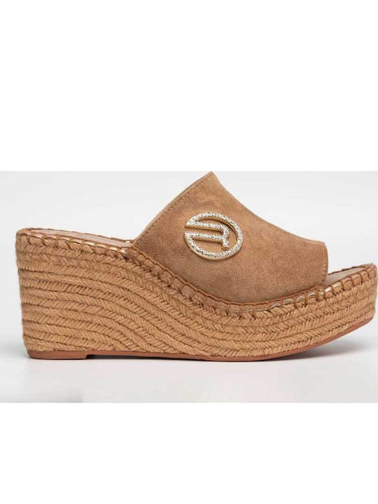 Platforme Dama Tip Slip On Bej