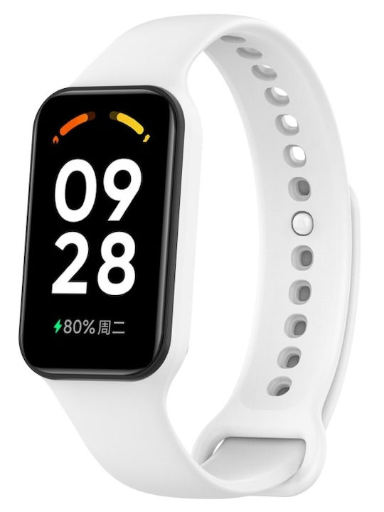 Curea Ceas din Silicon Integrată de Culoare Solidă Xiaomi Mi Band 8 Active Albă