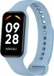 Curea integrată din silicon de culoare solidă albastru deschis pentru Xiaomi Mi Band 8 Active